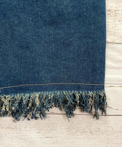 Jewelobe（ジュエローブ）の「タックショートジャケット＆ヘムフリンジロングスカートデニムセットアップ（セットアップ・レディース・ネイビー・FREE）」の20枚目の写真