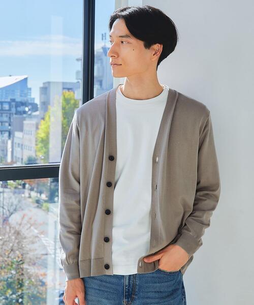 green label relaxing（グリーンレーベルリラクシング）の「スビンHT テンジク Vネック カーディガン（カーディガン/ボレロ・メンズ・ライム/ネイビー/ベージュ・L/XL/M/S）」の2枚目の写真