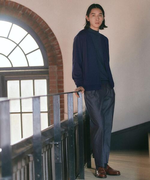 green label relaxing（グリーンレーベルリラクシング）の「スビンHT テンジク Vネック カーディガン（カーディガン/ボレロ・メンズ・ライム/ネイビー/ベージュ・L/XL/M/S）」の4枚目の写真