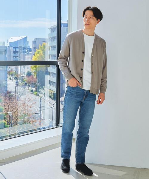 green label relaxing（グリーンレーベルリラクシング）の「スビンHT テンジク Vネック カーディガン（カーディガン/ボレロ・メンズ・ライム/ネイビー/ベージュ・L/XL/M/S）」の9枚目の写真