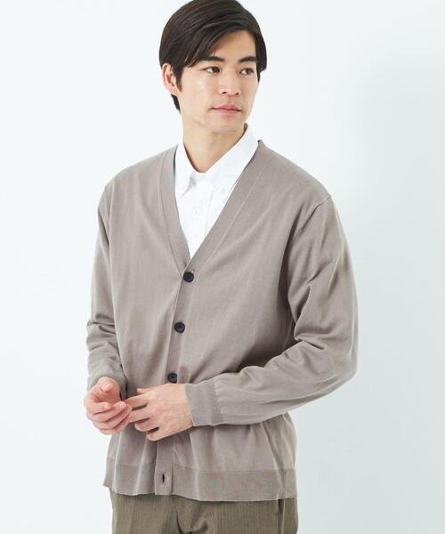 green label relaxing（グリーンレーベルリラクシング）の「スビンHT テンジク Vネック カーディガン（カーディガン/ボレロ・メンズ・ライム/ネイビー/ベージュ・L/XL/M/S）」の7枚目の写真