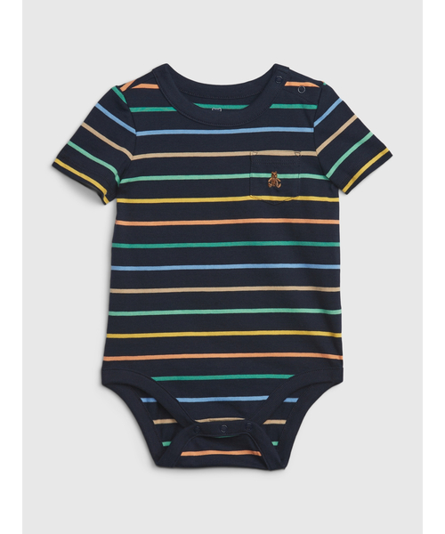 GAP(ギャップ)の「ブラナン フェイバリット ストライプ ボディシャツ (ベビー)(ロンパース・キッズ・マルチ/オフホワイト/グリーン/ブラウン系その他・6-12M/3-6M/12-18M/18-24M/0-3M)」の4枚目の写真
