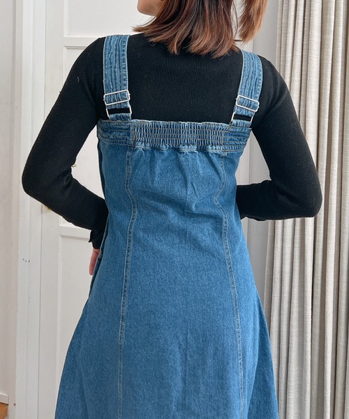 Vicente（ヴィセンテ）の「Denim long op（ワンピース・レディース・ブラック/ブルー・FREE）」の7枚目の写真