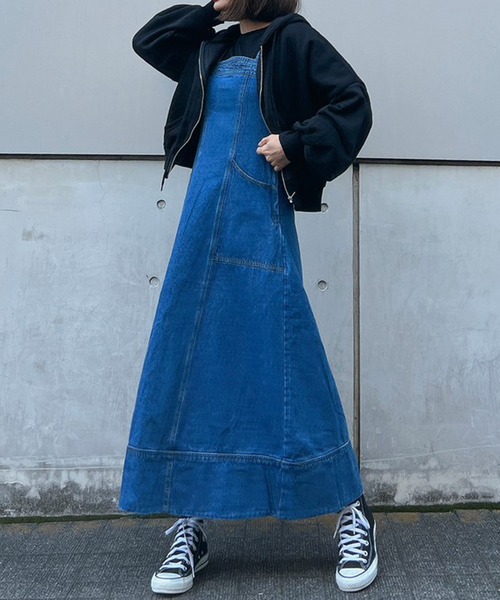 Vicente（ヴィセンテ）の「Denim long op（ワンピース・レディース・ブラック/ブルー・FREE）」の11枚目の写真