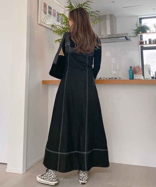 Vicente（ヴィセンテ）の「Denim long op（ワンピース・レディース・ブラック/ブルー・FREE）」の15枚目の写真