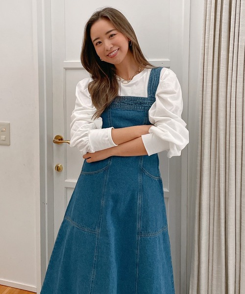 Vicente（ヴィセンテ）の「Denim long op（ワンピース・レディース・ブラック/ブルー・FREE）」の16枚目の写真