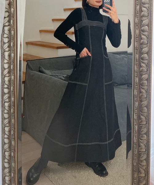 Vicente（ヴィセンテ）の「Denim long op（ワンピース・レディース・ブラック/ブルー・FREE）」の18枚目の写真