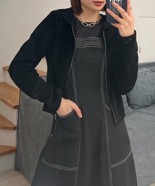 Vicente（ヴィセンテ）の「Denim long op（ワンピース・レディース・ブラック/ブルー・FREE）」の19枚目の写真