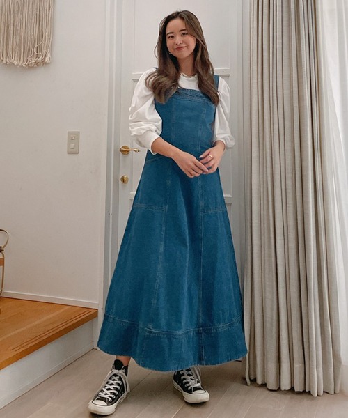 Vicente（ヴィセンテ）の「Denim long op（ワンピース・レディース・ブラック/ブルー・FREE）」の21枚目の写真