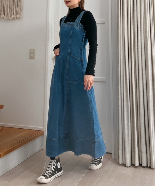 Vicente（ヴィセンテ）の「Denim long op（ワンピース・レディース・ブラック/ブルー・FREE）」の20枚目の写真