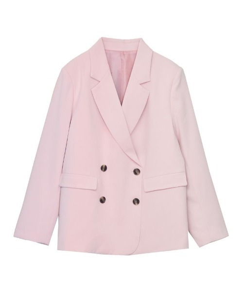 Re:EDIT（リエディ）の「[入卒式 セレモニー]ダブルテーラードジャケット（テーラードジャケット・レディース・ホワイト/ブラック/グレー/グレイッシュベージュ/ベージュ/イエロー/ピンク/ネイビー/ブラウン/ミント/ブルー・MEDIUM/LARGE）」の11枚目の写真