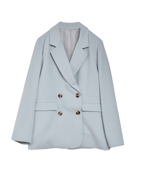 Re:EDIT（リエディ）の「[入卒式 セレモニー]ダブルテーラードジャケット（テーラードジャケット・レディース・ホワイト/ブラック/グレー/グレイッシュベージュ/ベージュ/イエロー/ピンク/ネイビー/ブラウン/ミント/ブルー・MEDIUM/LARGE）」の9枚目の写真