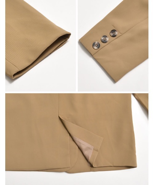 Re:EDIT（リエディ）の「[入卒式 セレモニー]ダブルテーラードジャケット（テーラードジャケット・レディース・ホワイト/ブラック/グレー/グレイッシュベージュ/ベージュ/イエロー/ピンク/ネイビー/ブラウン/ミント/ブルー・MEDIUM/LARGE）」の19枚目の写真