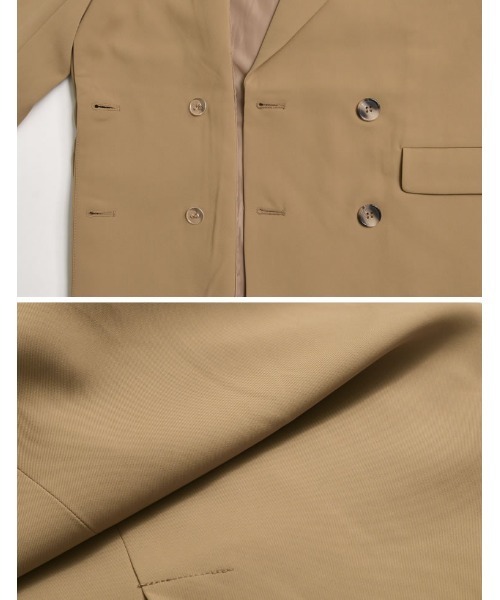 Re:EDIT（リエディ）の「[入卒式 セレモニー]ダブルテーラードジャケット（テーラードジャケット・レディース・ホワイト/ブラック/グレー/グレイッシュベージュ/ベージュ/イエロー/ピンク/ネイビー/ブラウン/ミント/ブルー・MEDIUM/LARGE）」の18枚目の写真