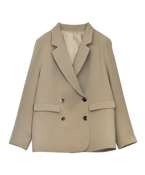 Re:EDIT（リエディ）の「[入卒式 セレモニー]ダブルテーラードジャケット（テーラードジャケット・レディース・ホワイト/ブラック/グレー/グレイッシュベージュ/ベージュ/イエロー/ピンク/ネイビー/ブラウン/ミント/ブルー・MEDIUM/LARGE）」の15枚目の写真