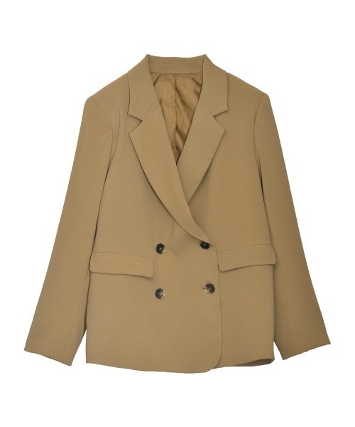 Re:EDIT（リエディ）の「[入卒式 セレモニー]ダブルテーラードジャケット（テーラードジャケット・レディース・ホワイト/ブラック/グレー/グレイッシュベージュ/ベージュ/イエロー/ピンク/ネイビー/ブラウン/ミント/ブルー・MEDIUM/LARGE）」の13枚目の写真