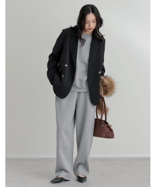 Re:EDIT（リエディ）の「[入卒式 セレモニー]ダブルテーラードジャケット（テーラードジャケット・レディース・ホワイト/ブラック/グレー/グレイッシュベージュ/ベージュ/イエロー/ピンク/ネイビー/ブラウン/ミント/ブルー・MEDIUM/LARGE）」の21枚目の写真