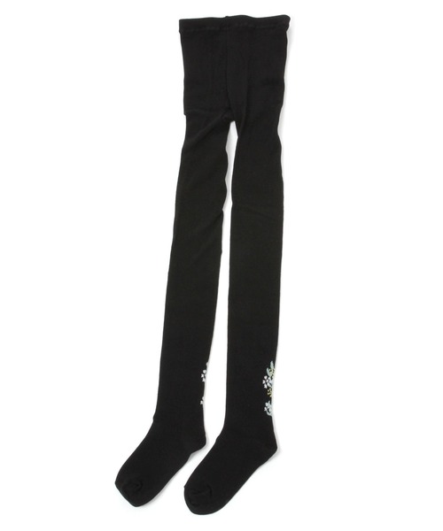 studio CLIP（スタディオクリップ）の「バックアートフラワータイツ（タイツ/ストッキング・レディース・ブラック/ネイビー・FREE）」の2枚目の写真