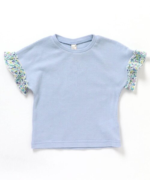 apres les cours（アプレレクール）の「ワッフルフリルTシャツ（Tシャツ/カットソー・キッズ・チャコール/ピンク/その他2/アイボリー/ブルー・130/110/100/80/90/120/140）」の4枚目の写真