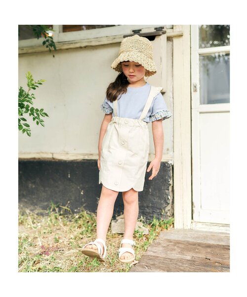 apres les cours（アプレレクール）の「ワッフルフリルTシャツ（Tシャツ/カットソー・キッズ・チャコール/ピンク/その他2/アイボリー/ブルー・130/110/100/80/90/120/140）」の6枚目の写真