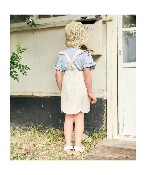 apres les cours（アプレレクール）の「ワッフルフリルTシャツ（Tシャツ/カットソー・キッズ・チャコール/ピンク/その他2/アイボリー/ブルー・130/110/100/80/90/120/140）」の7枚目の写真