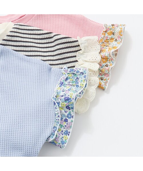 apres les cours（アプレレクール）の「ワッフルフリルTシャツ（Tシャツ/カットソー・キッズ・チャコール/ピンク/その他2/アイボリー/ブルー・130/110/100/80/90/120/140）」の11枚目の写真