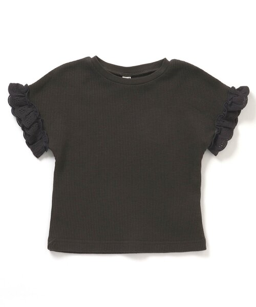 apres les cours（アプレレクール）の「ワッフルフリルTシャツ（Tシャツ/カットソー・キッズ・チャコール/ピンク/その他2/アイボリー/ブルー・130/110/100/80/90/120/140）」の12枚目の写真