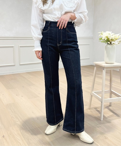 ダイアグラム　フレアデニムパンツ MONKEY TIME（モンキータイム）の「＜monkey time＞ DISTRESSED DENIM