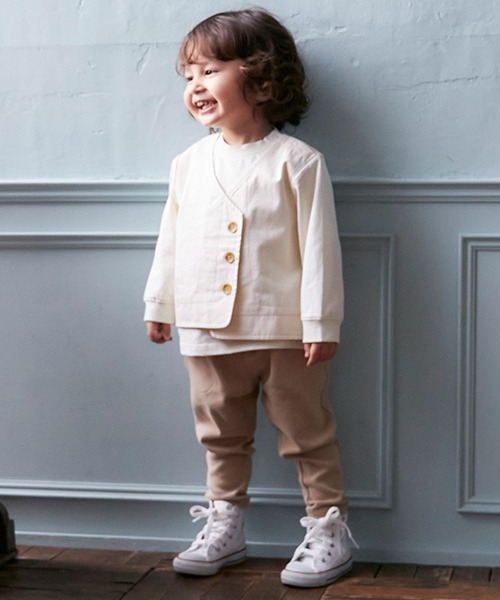 petit main（プティマイン）の「フライスサルエルパンツ（その他パンツ・キッズ・アイボリー/オレンジ/ブラック/オフホワイト/ライトグリーン/ベージュ・110cm/120cm/90cm/100cm/80ｃｍ）」の22枚目の写真