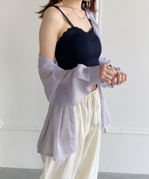 yuue' ( wear )（ユーイ）の「カップ付きスカラップ キャミソール（キャミソール・レディース・ピンク/ホワイト/ブラック・FREE）」の4枚目の写真