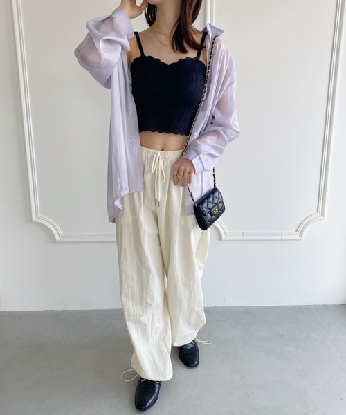 yuue' ( wear )（ユーイ）の「カップ付きスカラップ キャミソール（キャミソール・レディース・ピンク/ホワイト/ブラック・FREE）」の5枚目の写真