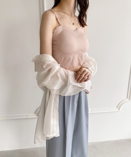 yuue' ( wear )（ユーイ）の「カップ付きスカラップ キャミソール（キャミソール・レディース・ピンク/ホワイト/ブラック・FREE）」の8枚目の写真