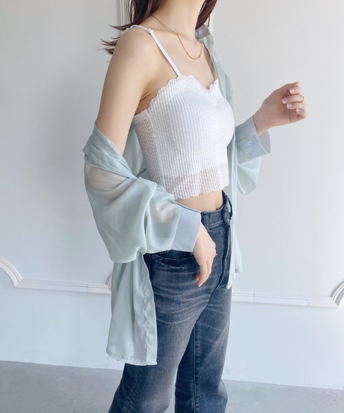 yuue' ( wear )（ユーイ）の「カップ付きスカラップ キャミソール（キャミソール・レディース・ピンク/ホワイト/ブラック・FREE）」の13枚目の写真