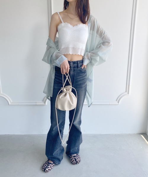 yuue' ( wear )（ユーイ）の「カップ付きスカラップ キャミソール（キャミソール・レディース・ピンク/ホワイト/ブラック・FREE）」の14枚目の写真