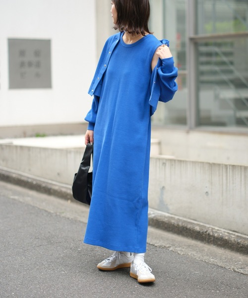 CIAOPANIC TYPY(チャオパニックティピー)の「【ドットボタンカーディガン付き】ノースリーブワンピース(ワンピース・レディース・ブラック/ブルー/ベージュ/アイボリー・ONE SIZE)」の10枚目の写真