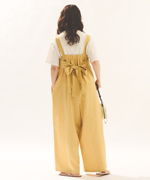 MERLOT（メルロー）の「バックリボンワイドサロペット（サロペット/オーバーオール・レディース・ブラック/イエロー・FREE）」の10枚目の写真