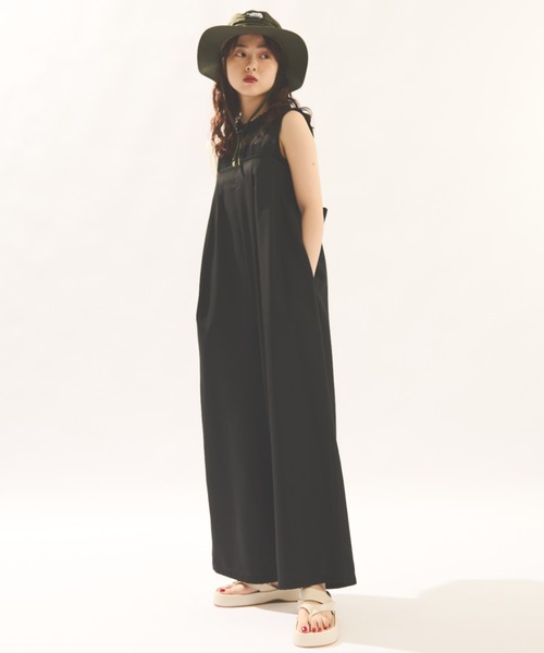 MERLOT（メルロー）の「バックリボンワイドサロペット（サロペット/オーバーオール・レディース・ブラック/イエロー・FREE）」の5枚目の写真