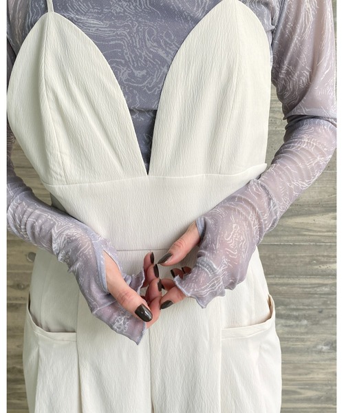 MARBLE / アーム付シアートップス  青 H-25-06-07-043-GO-TO-KB-ZH Happy John（ハッピージョン）の「original marble sheer tops