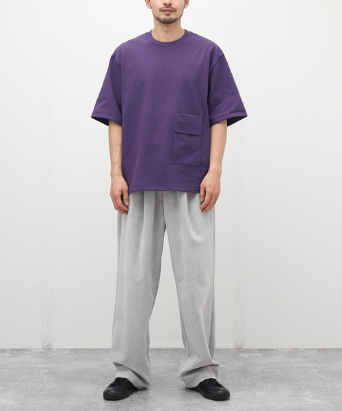 POLYPLOID（ポリプロイド）の「【POLYPLOID / ポリプロイド】OVERSIZE T SHIRT C ムジ（Tシャツ/カットソー・メンズ・ブラック/パープル・2/3）」の3枚目の写真