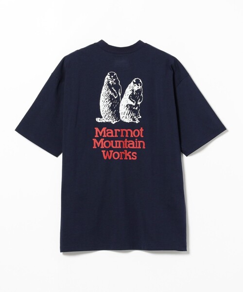 MARMOT（マーモット）の「Marmot × BEAMS / 別注 Marmot Mountain Works T-shirt（Tシャツ/カットソー・メンズ・ホワイト/ネイビー・MEDIUM/LARGE/X-LARGE）」の2枚目の写真