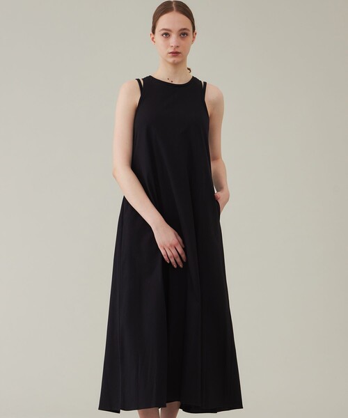 SAYAKADAVIS（サヤカディヴィス）の「【SAYAKA DAVIS/サヤカディヴィス】ダブルストラップジャージードレス（ワンピース・レディース・ブラック/グリーン・SMALL/X-SMALL）」の2枚目の写真