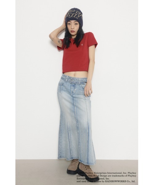 PLAYBOY（プレイボーイ）の「PLAYBOY×LAGUA MOTIF TEE（Tシャツ/カットソー・レディース・ブラック/ホワイト/レッド/グレイッシュベージュ・FREE）」の22枚目の写真