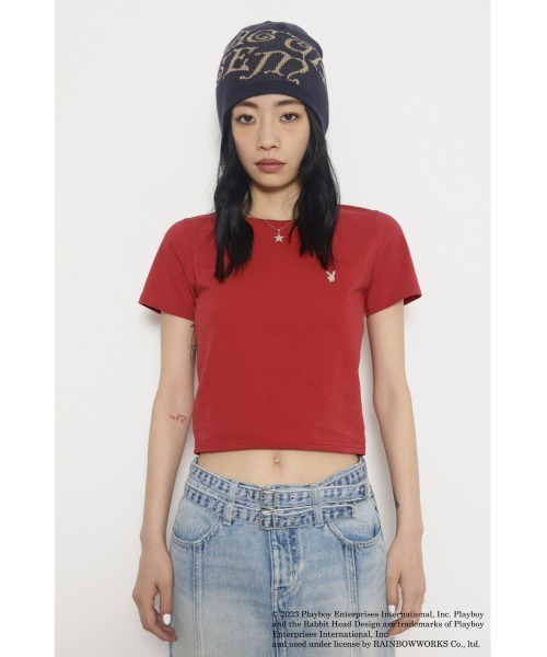 PLAYBOY（プレイボーイ）の「PLAYBOY×LAGUA MOTIF TEE（Tシャツ/カットソー・レディース・ブラック/ホワイト/レッド/グレイッシュベージュ・FREE）」の19枚目の写真