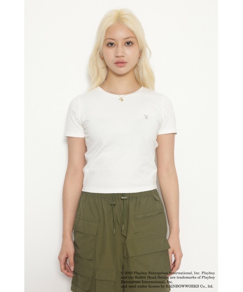 PLAYBOY（プレイボーイ）の「PLAYBOY×LAGUA MOTIF TEE（Tシャツ/カットソー・レディース・ブラック/ホワイト/レッド/グレイッシュベージュ・FREE）」の20枚目の写真