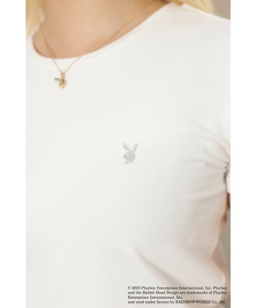 PLAYBOY（プレイボーイ）の「PLAYBOY×LAGUA MOTIF TEE（Tシャツ/カットソー・レディース・ブラック/ホワイト/レッド/グレイッシュベージュ・FREE）」の14枚目の写真