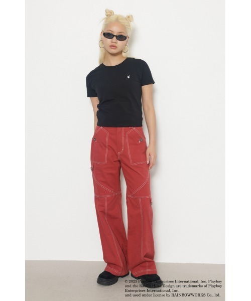 PLAYBOY（プレイボーイ）の「PLAYBOY×LAGUA MOTIF TEE（Tシャツ/カットソー・レディース・ブラック/ホワイト/レッド/グレイッシュベージュ・FREE）」の11枚目の写真