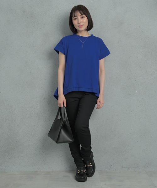 Arinomama（アリノママ）の「Arinomama オーガニックコットン裾切替フレア半袖Tシャツ（Tシャツ/カットソー・レディース・ブルー/ブラック/パープル・FREE）」の3枚目の写真