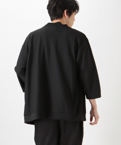 Mossimo(モッシモ)の「mossimo モッシモ 針抜き7分袖カーディガン+ロゴプリント半袖Tシャツ セット アンサンブル(カーディガン/ボレロ・メンズ・ブラック/グレイッシュベージュ・XL/L/M)」の7枚目の写真