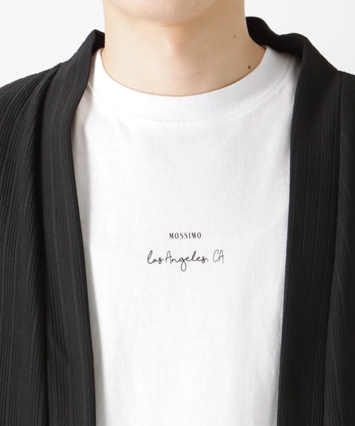Mossimo(モッシモ)の「mossimo モッシモ 針抜き7分袖カーディガン+ロゴプリント半袖Tシャツ セット アンサンブル(カーディガン/ボレロ・メンズ・ブラック/グレイッシュベージュ・XL/L/M)」の9枚目の写真