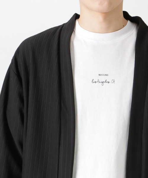 Mossimo(モッシモ)の「mossimo モッシモ 針抜き7分袖カーディガン+ロゴプリント半袖Tシャツ セット アンサンブル(カーディガン/ボレロ・メンズ・ブラック/グレイッシュベージュ・XL/L/M)」の10枚目の写真